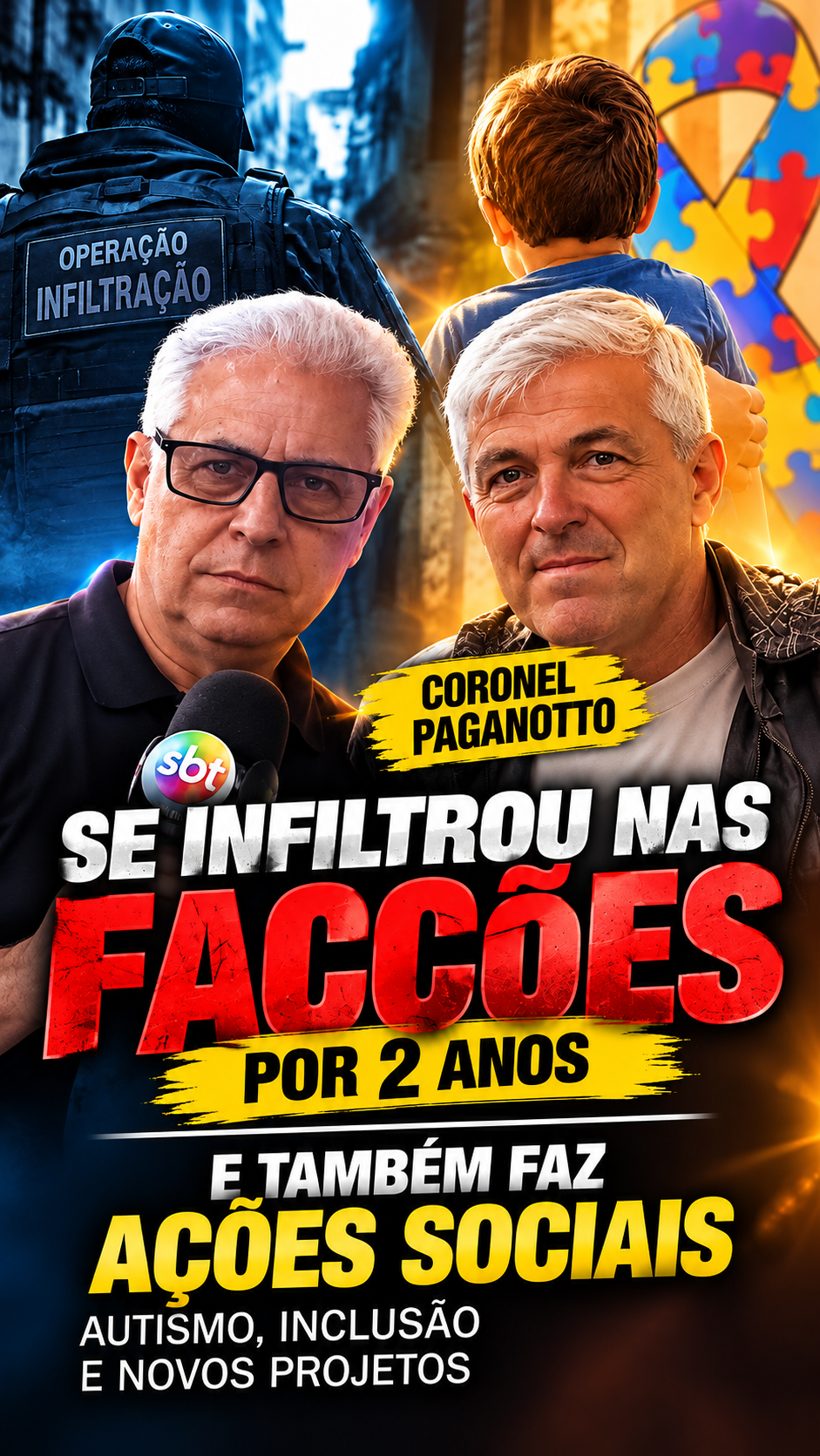 Coronel Paganotto em entrevista sobre investigações policiais, autismo e ações sociais.